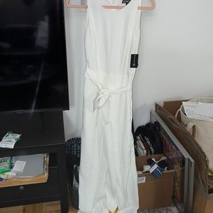 White belted jumpsuit